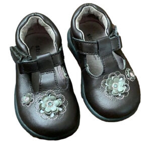 Stride Rite Black Floral Kids Sneakers